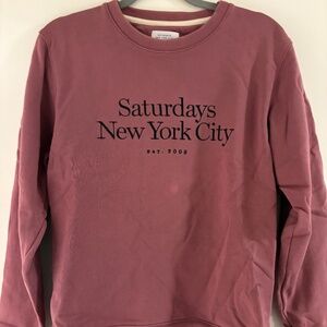 Saturdays NYC Bowery Miller Standard Embroidered Sweatshirt, Light Plum Size M